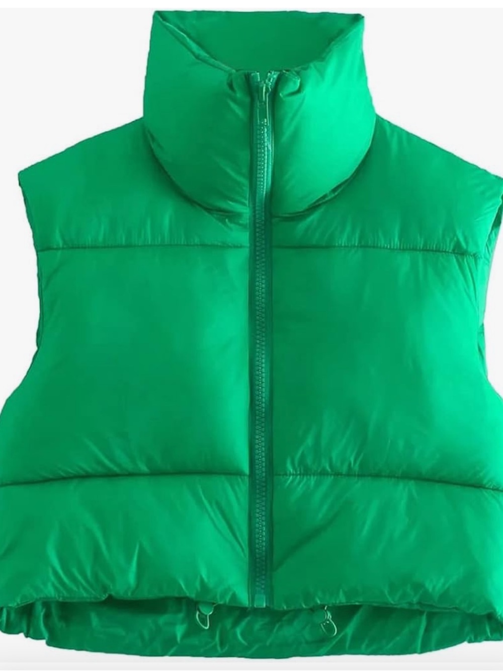 Green Puffer Crop Vest